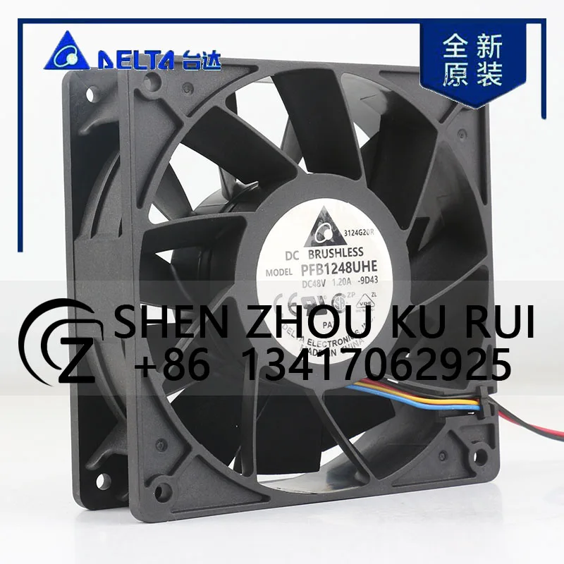 Delta 12V 24V DC48V 1.2A AC EC 12038 Four-wire 120x120x38MM 12CM PWM Violent Large air volume server PFB1248UHE-9D43 cooling fan