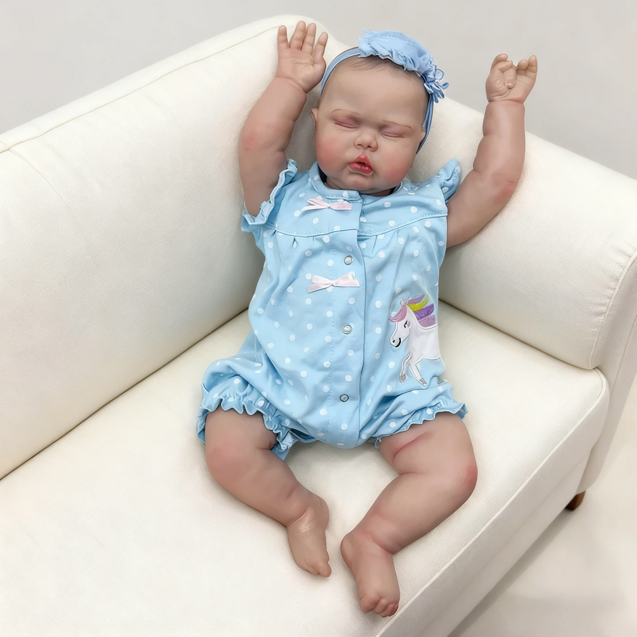 Boneca picles reborn dormindo de 60 cm – corpo de pano macio realista pintado à mão cabelo fofinho boneca infantil