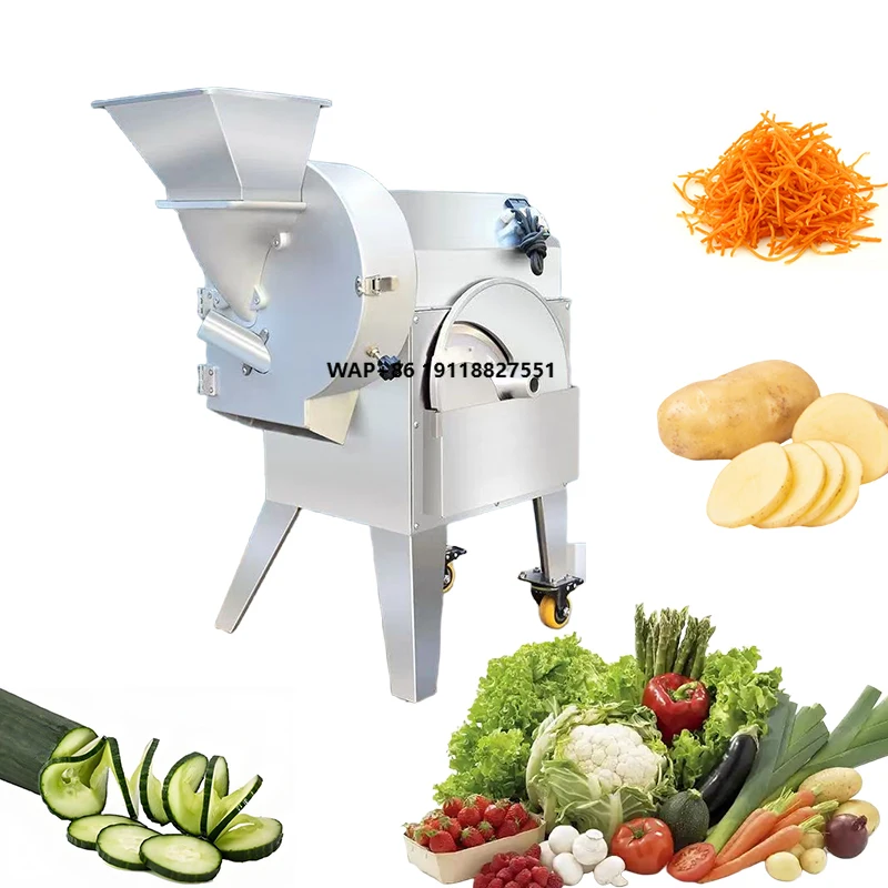 

Commercial Vegetable Cutter with Motor Multi-function Dicing/Shredding/Slicing Eco-Friendly Easy Use Widely Snack Factories