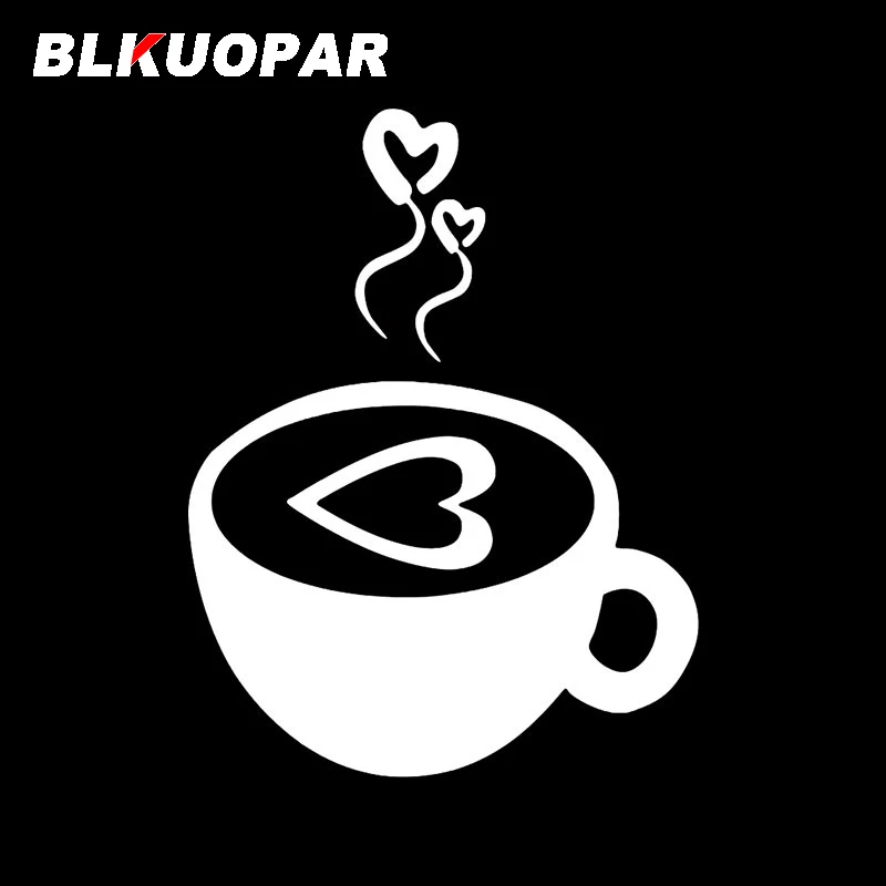 BLKUOPAR A Coffee Cup With A Heart Shape Car Stickers Vinyl Creative Decals Vivid And Lovely Graphics Windows Surfboard Styling