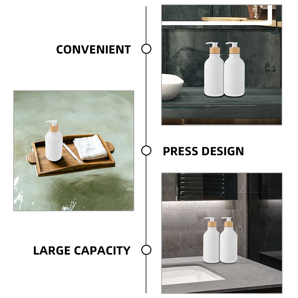

4Pcs 300ml Refillable Shampoo Dispensers Pump Bottles Durable Crack Resistant Simple Stylish Home Decor Pump Bottle