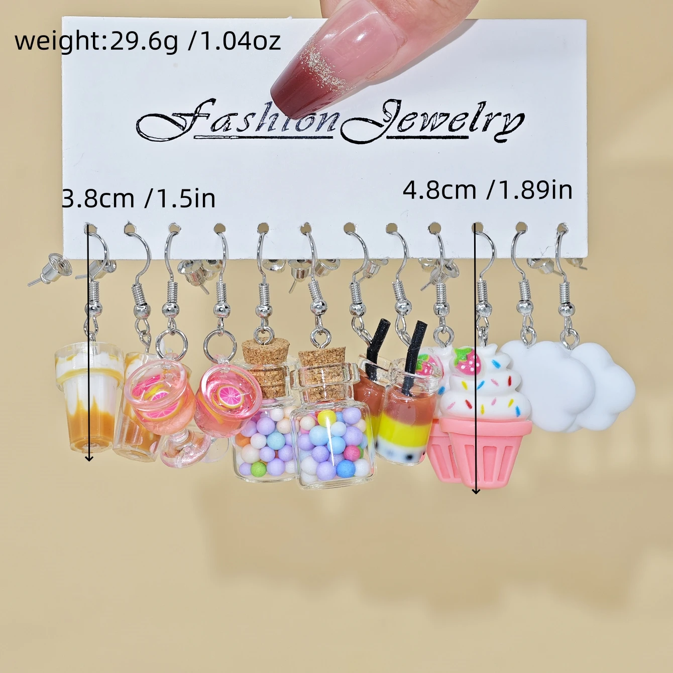 عبر الحدود الأقراط الحلوة الطازجة شخصية الإبداعية لون الحلوى الغذاء وهمية الملونة الكرتون الراتنج الأقراط مجموعة