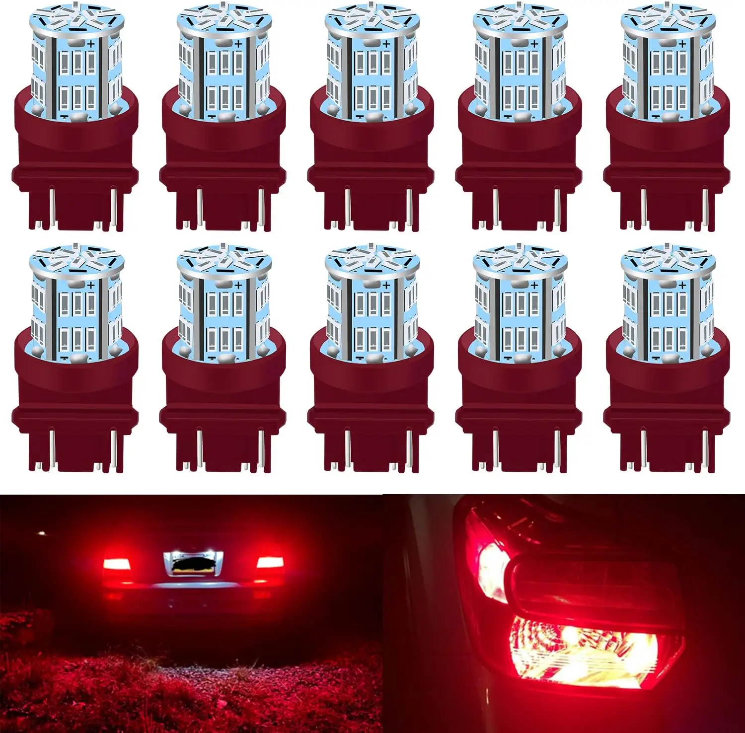 

3157 LED Bulb Red Super Bright Brake Light Bulbs 3156 3157 LED Bulbs Tail Lights, 3156 3056 4057 4157 4157 3457 T25 LED Car Bulb