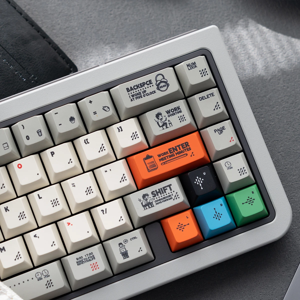 TapTempo Retro Gray Keycaps Five Side Dye-Sublimate Cherry Profile Large Set PBT Keycaps For MX Switch Mechanical Keyboard