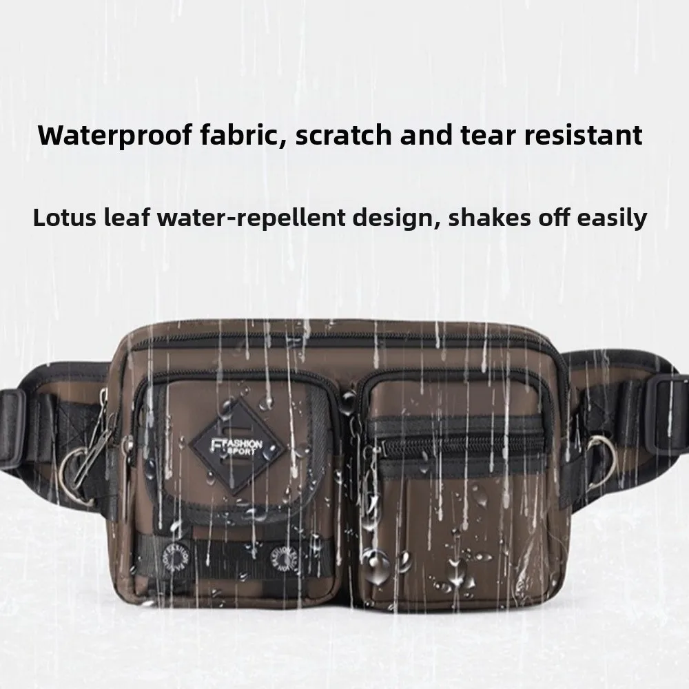 

Повседневная мужская поясная сумка с несколькими отделениями, водонепроницаемая нагрудная сумка большой вместимости, легкая спортивная поясная сумка для пешего туризма