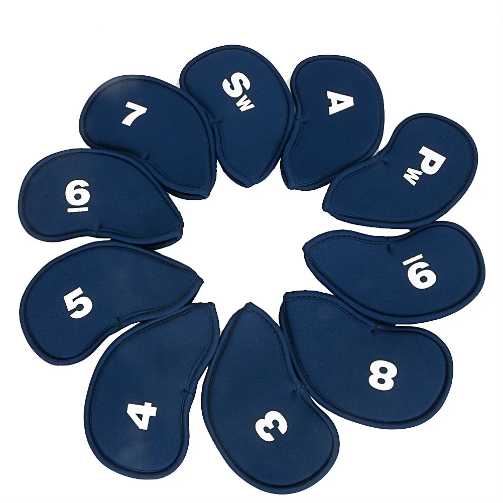 

11 Pcs Golf Club Cap Thickened Cover Professional Iron Headcover Elastic Material Dust proof Portable Golfing Accessories