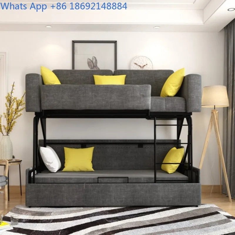 Living Room Folding Bed Sofa Bed 2-in-1 Reclining and Sleeping Integrated Dual-use Multi-functional Bunk Sofa Bed
