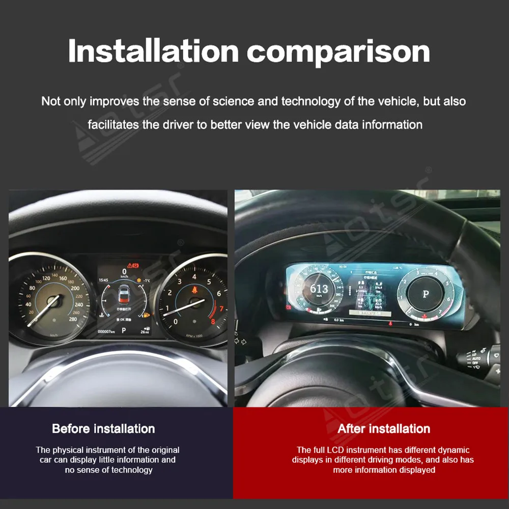 

12.3" Smart Car LCD Digital Cluster For Jaguar XFL 2016-2019 Dashboard Virtual Cockpit Instrument Auto Speed Meter Ai Screen