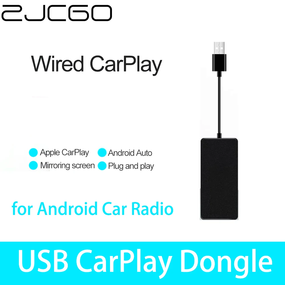 

Беспроводной смарт-ключ ZJCGO для Apple CarPlay, для Android, радио, навигационный плеер, USB адаптер Carplay, с Android, авто