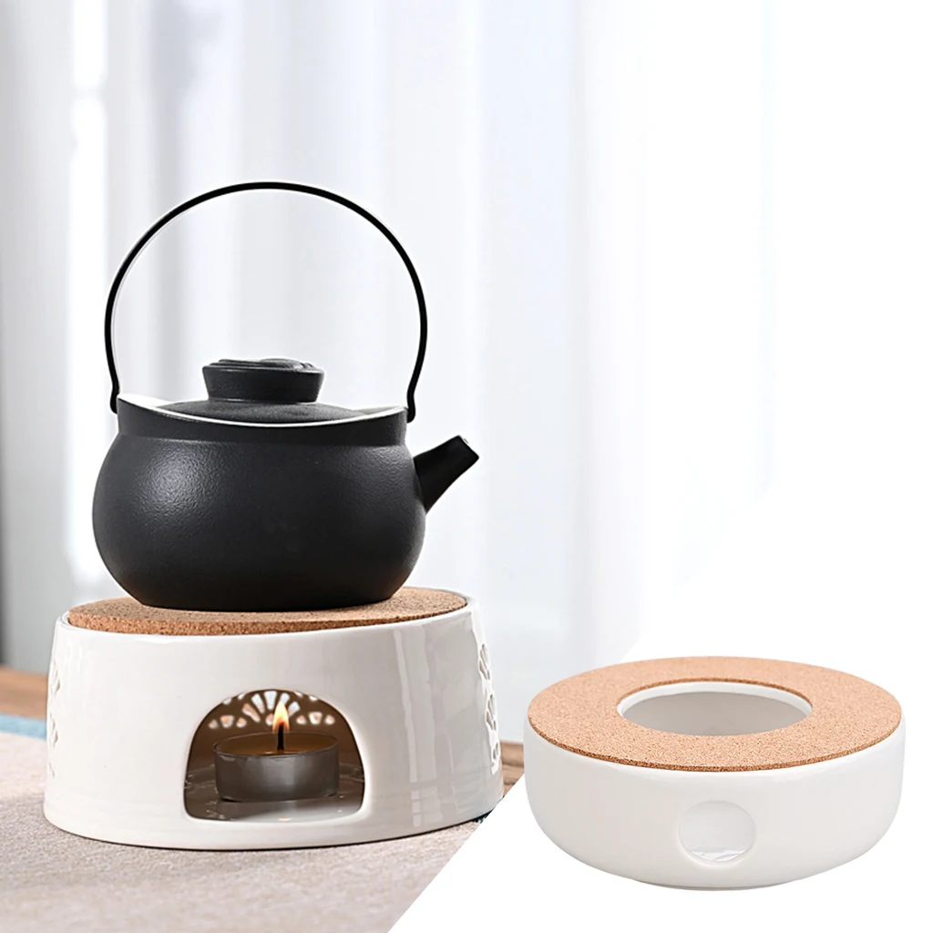 Ceramic Teapot Warmer Tealight Furnace Tea Light Candle Holder for Heating Teapot Warmer Stand Base Ceramic Glass Tea Pot