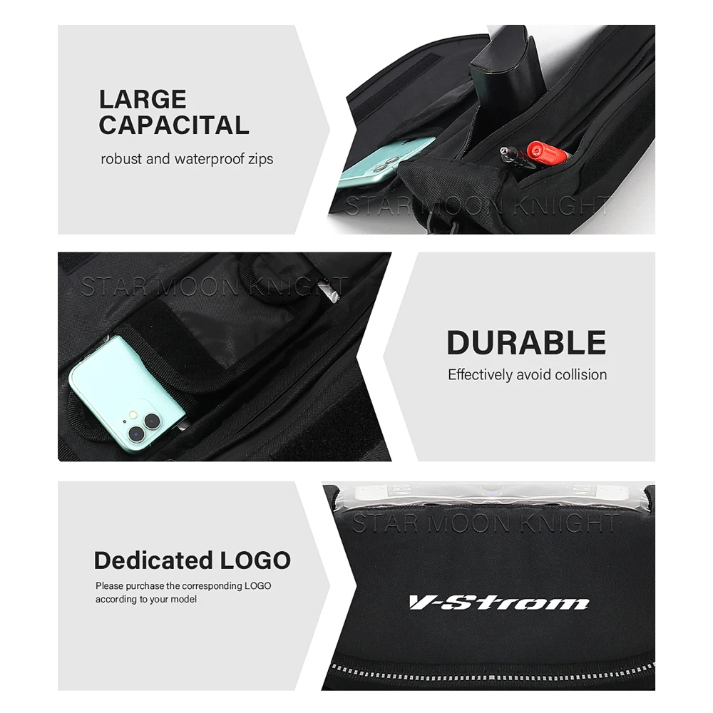 For Suzuki V-Strom 800 VStrom DL 800 DL800 2024- Motorcycle Waterproof Bag Storage Handlebar bag Travel Tool Bag