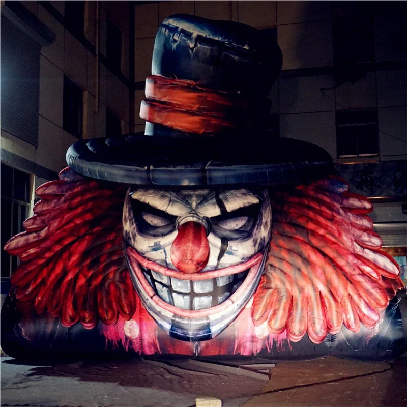 Giant Inflatable Clown Head For Halloween Decoration Nightclub Roof Building