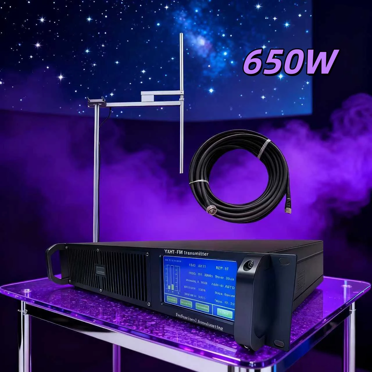 

100-240V YXHT-650W FM Transmitter Kit , CE Certified, Energy-Saving & High Stability, MPX/L/R Input, for Radio Station, Campus