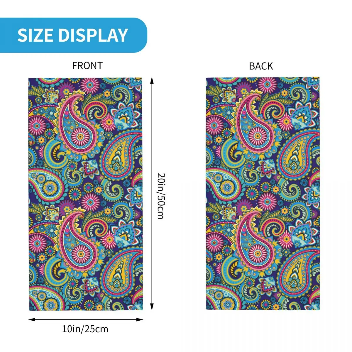 Custom Ethnic Bohemia Style Paisley Bandana Winter Headband Neck Warmer Women Men Hiking Hunting Tube Scarf Face Bandana Gaiter