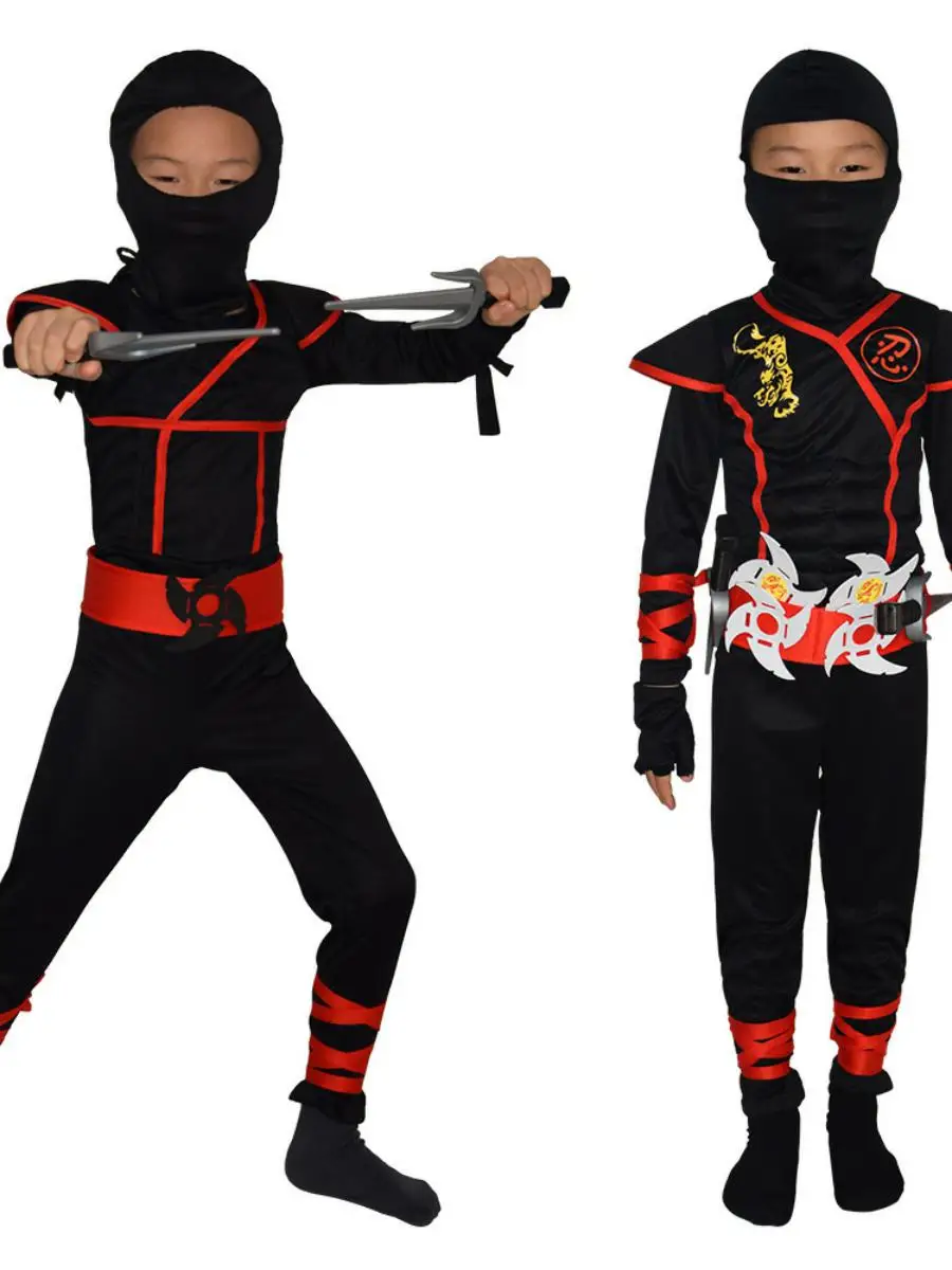 Nieuwe Halloween Kinderprestatiekostuum Ninja Nightwalker Cosplay Pak Yanguo Polyester Winter Stage Performance Outfit