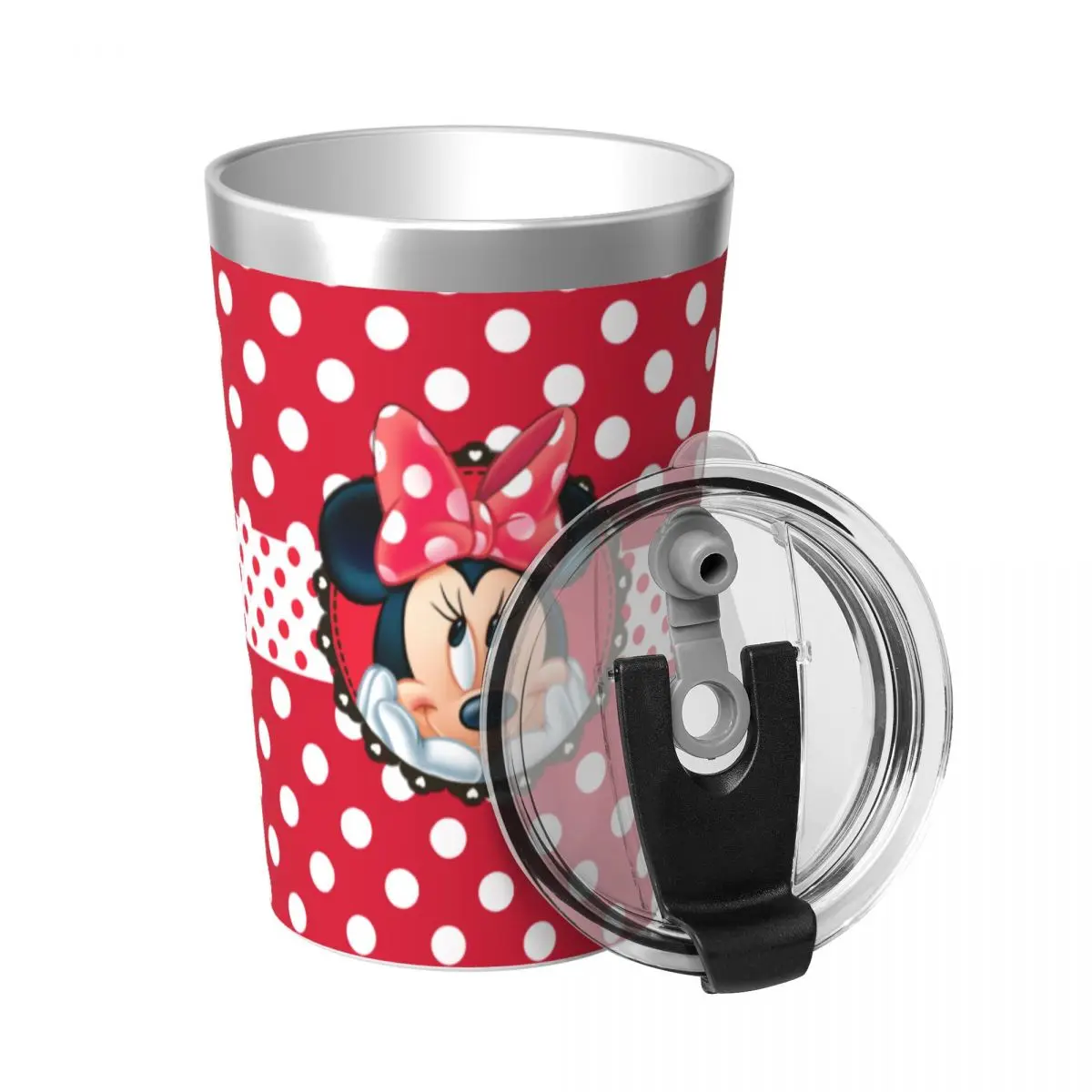 Cute Minnie Mouse Girl\'s Tumbler 12oz for Kids Stainless Steel Double Wall Vacuum Insulated Tumblers Mug With Straw for Cold Hot