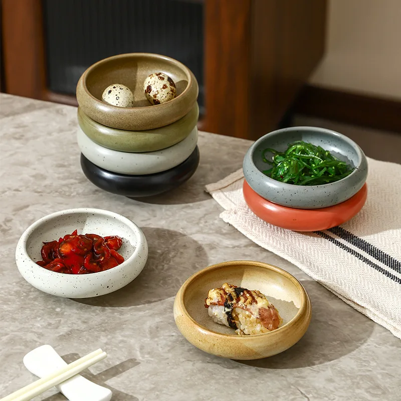 

Coarse pottery sauce plate Household sauce plate Restaurant small dish Japanese ceramic High value soy sauce vinegar