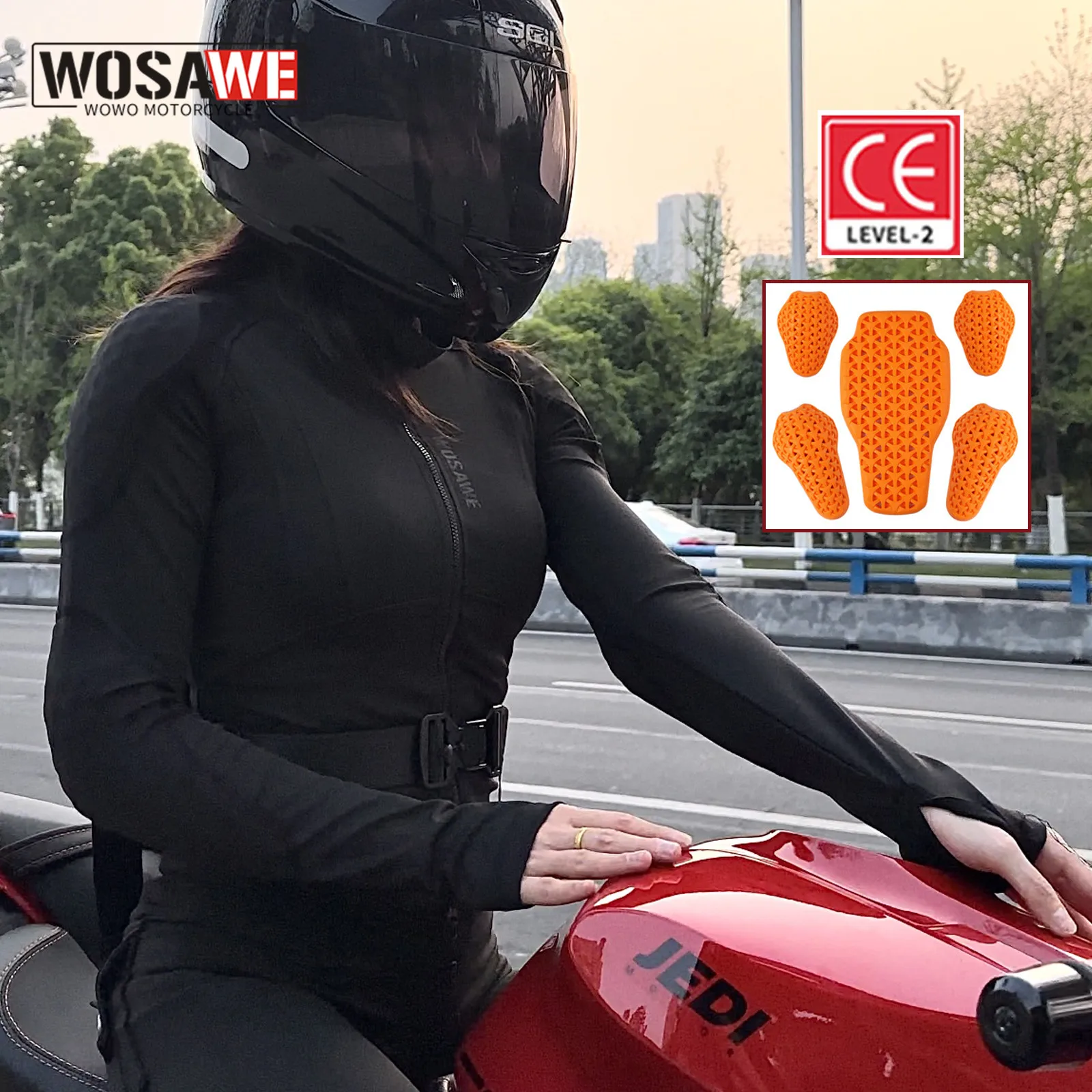 WOSAWE سترة دراجة نارية نسائية معتمدة من CE موتوكروس درع للجسم الصيف الإنحدار دراجة نارية حماية موتو سباق سترة الملابس