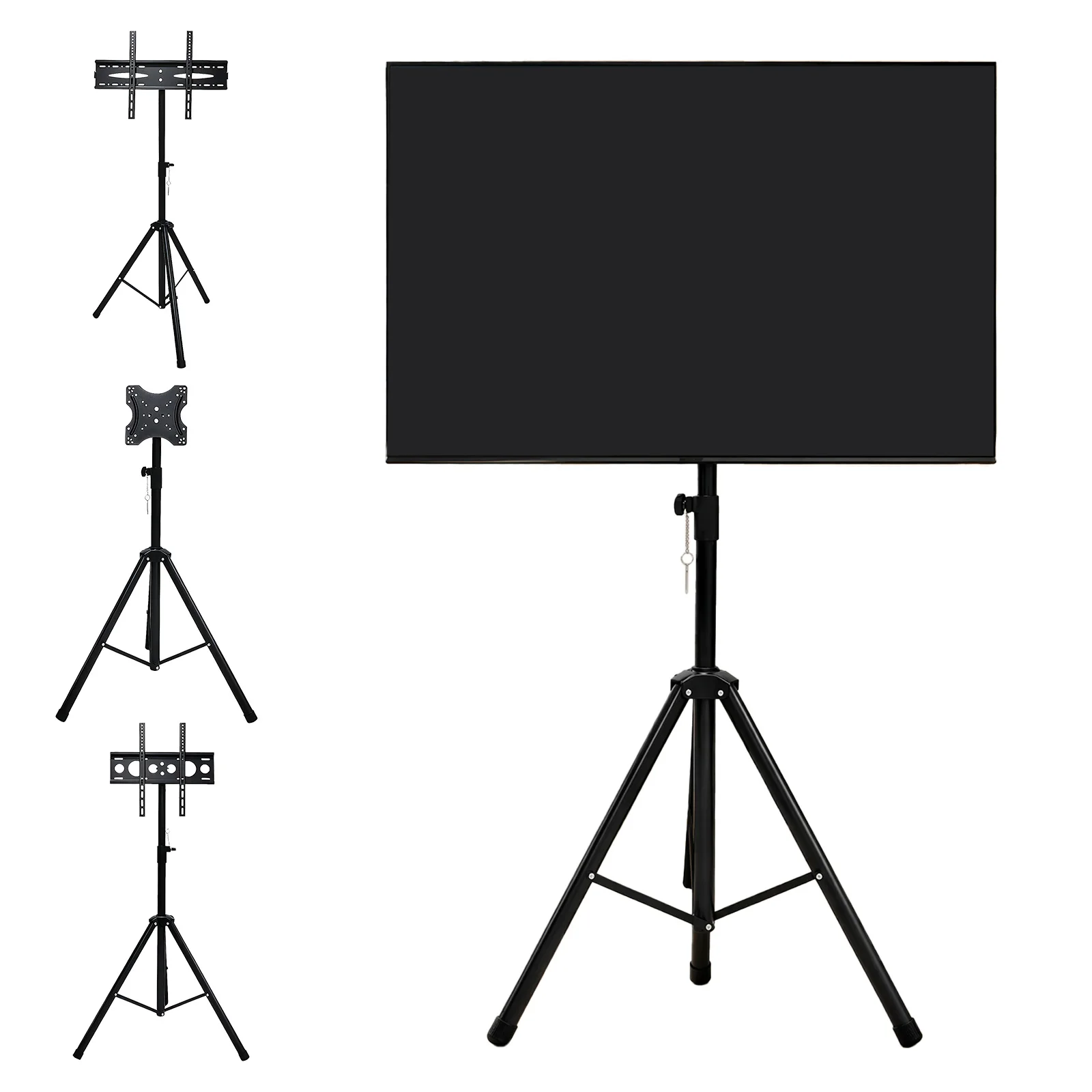 Adjustable Tripod TV Floor Stand Foldable Portable TV Mount for Home Office Exhibition