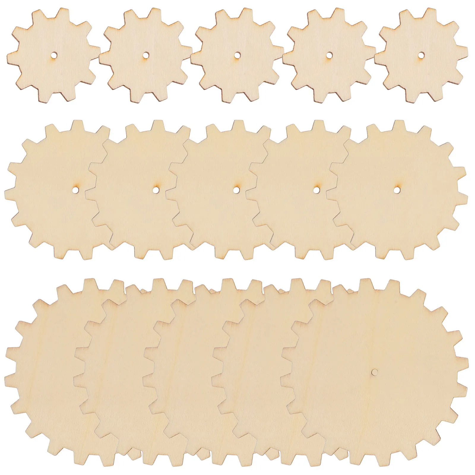 

45pcs Creative Wooden Educational Unfinished Wood Circles 5Cm 7.5Cm 10Cm Diy Craft For Kids Painting Steampunk Gear Decor Wood