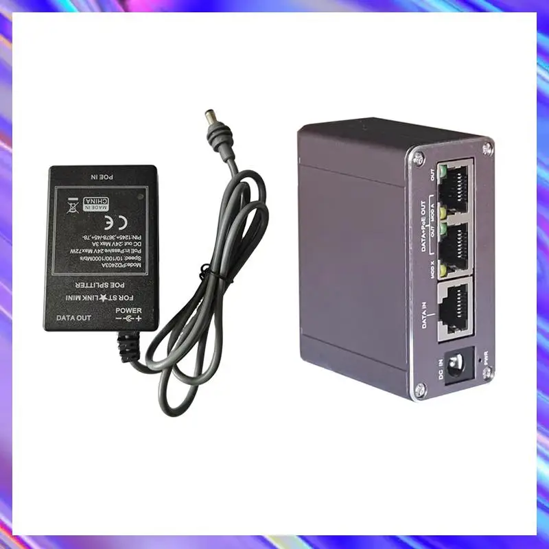 

POE Injector Splitter For Starlink Mini 24V DC Input Industrial Max 65W Output 10/100/1000Mbps POE Injector Splitter