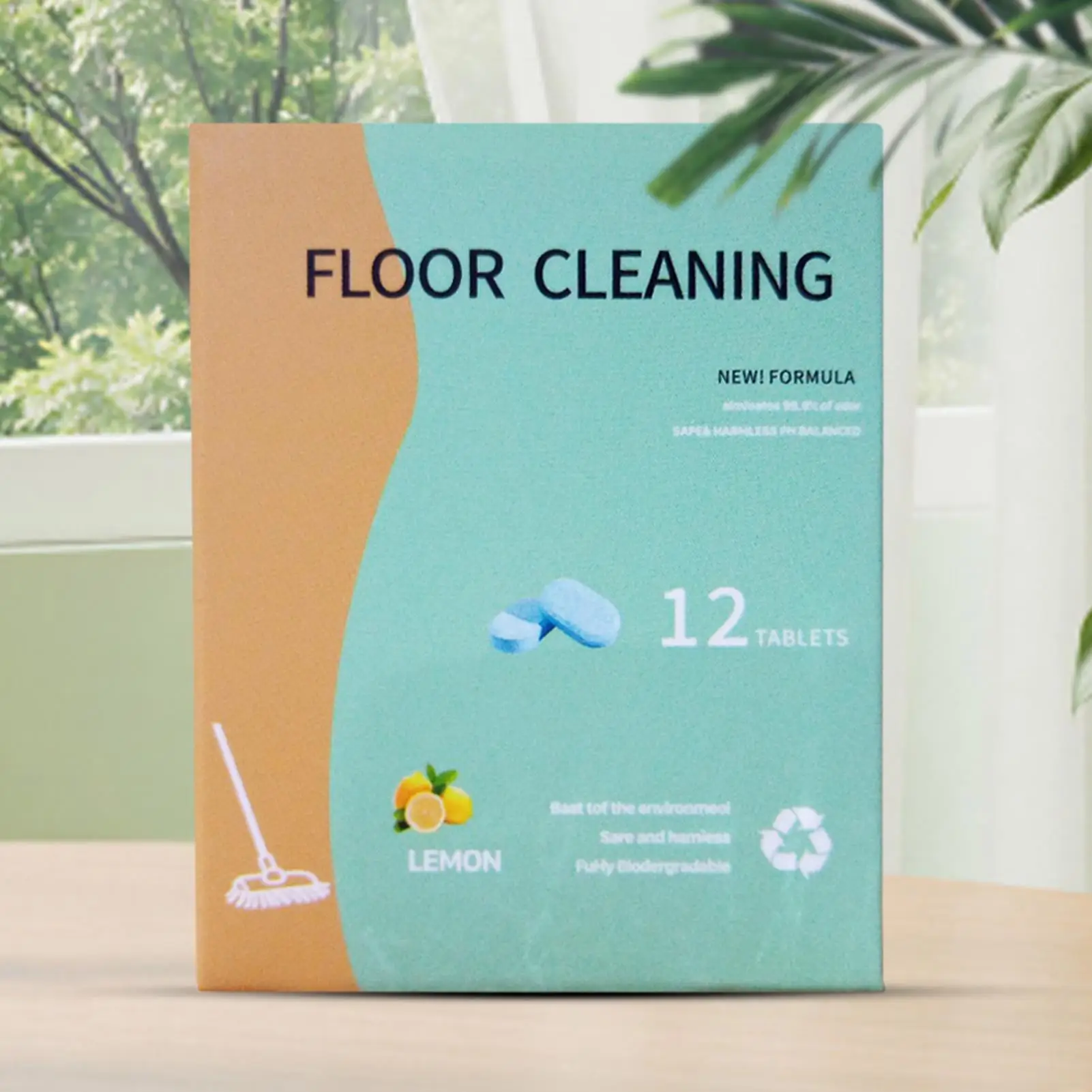 

12pcs Floor Cleaner Lemon scent floor cleaning tablets for Mopping Bathroom Mopping Cleaner for Home Bathroom Kitchen Tile
