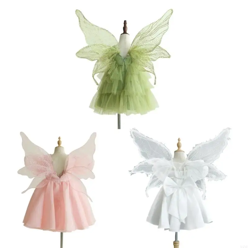 

L5YF Fantasy Fairies Wing For Kids Photography Stage Play Costume Accessories With Soft Straps