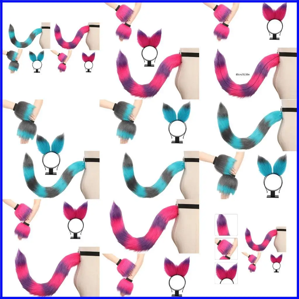 

Furry Sear Haind Hain Tail Mounts Mounts Halloween Animal Cosplay Accessories