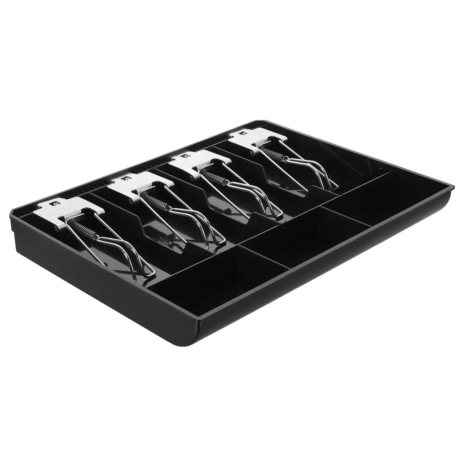 

Cash Drawer Tray Money Organizer Spring Clip Abs Stainless Steel Coin Compartment Shop Supermarket Store Register Use Till