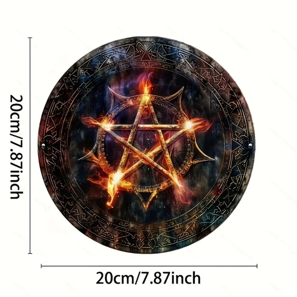 علامة ألومنيوم خماسية عتيقة لديكور المنزل والمطعم والمقهى