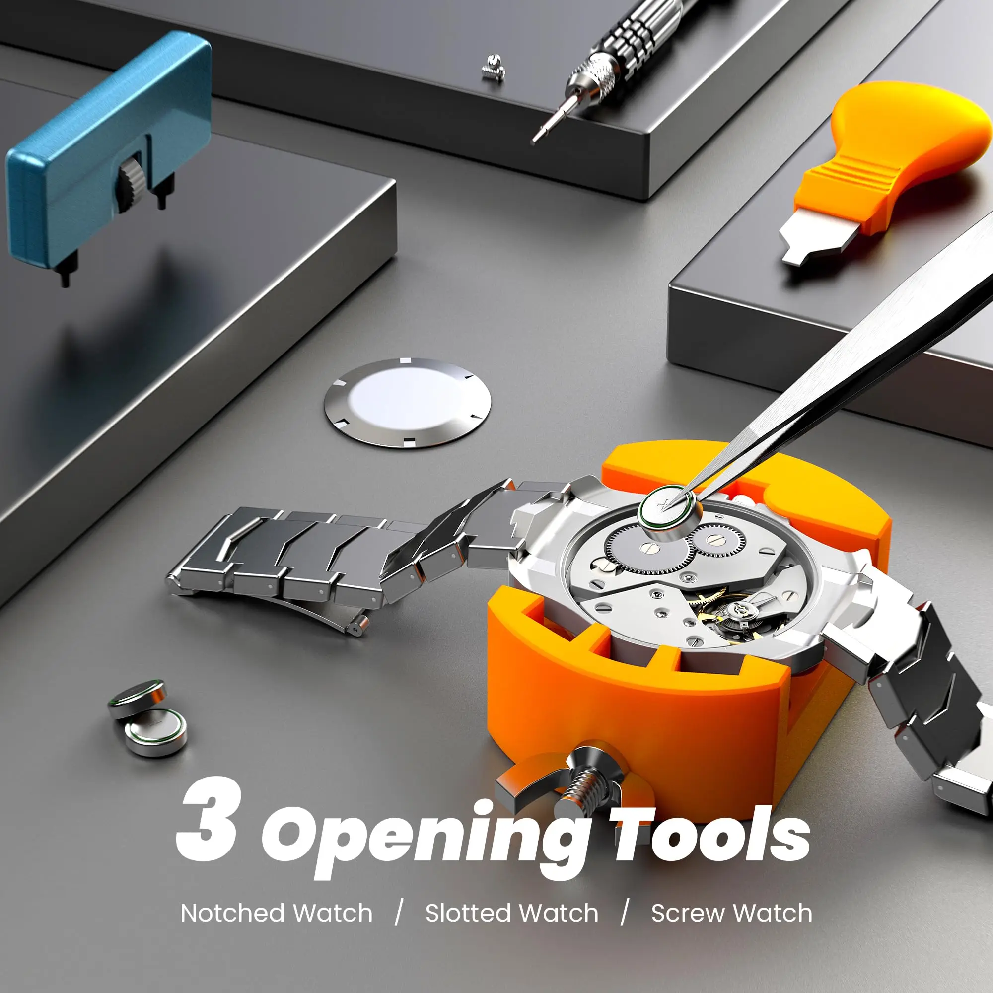 Watch Battery Replacement Kit, Watch Repair Screwdriver, Watch Band Replacement tool, Watch Wrench Back Remover, Watch Case Open