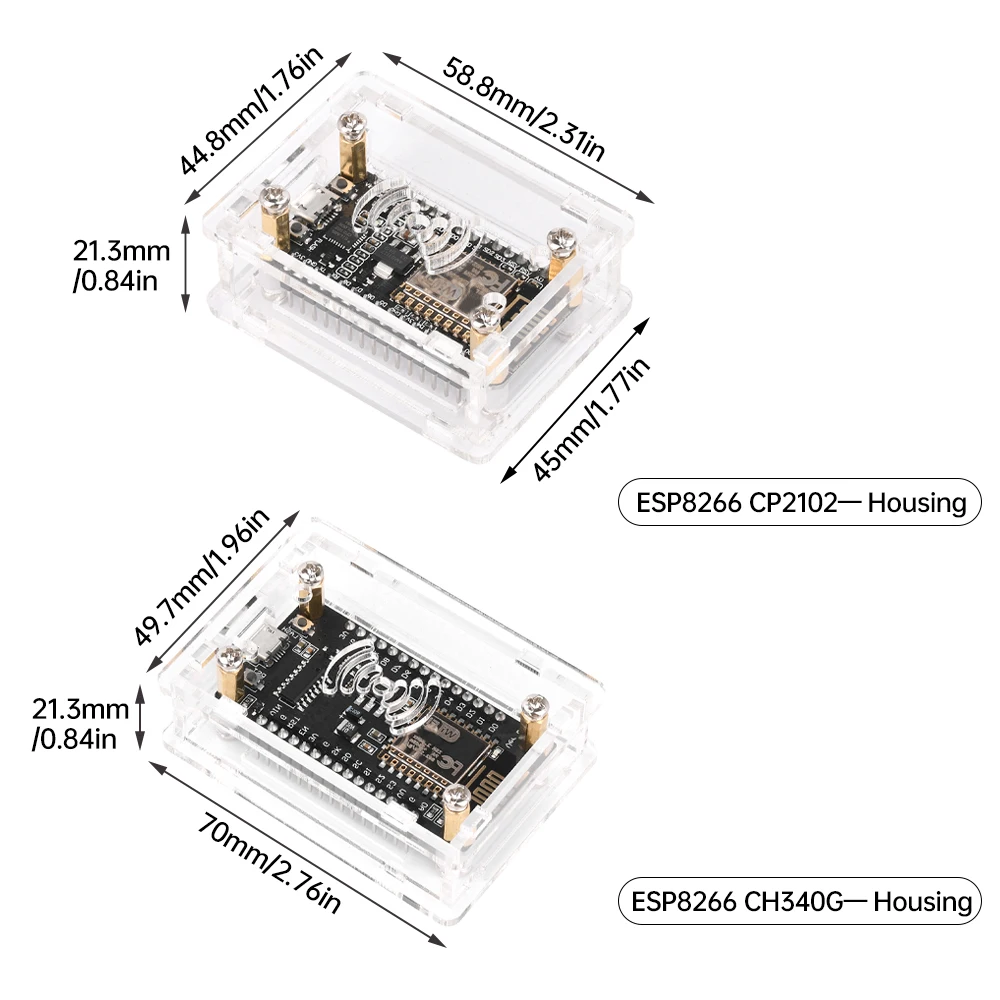 개발 보드 보호 케이스, 투명 쉘 DIY 키트, 데모 보드 액세서리, ESP8266 CP2102 / ESP8266 CH340G