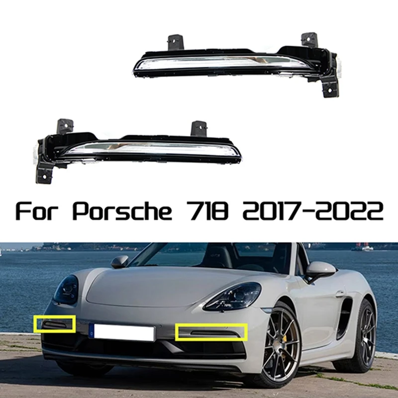 LED DRL Lights LED Daylight Running Lamp Fog Light Left 982953041C Right 982953042C For Porsche 718 2017-2022 Parts