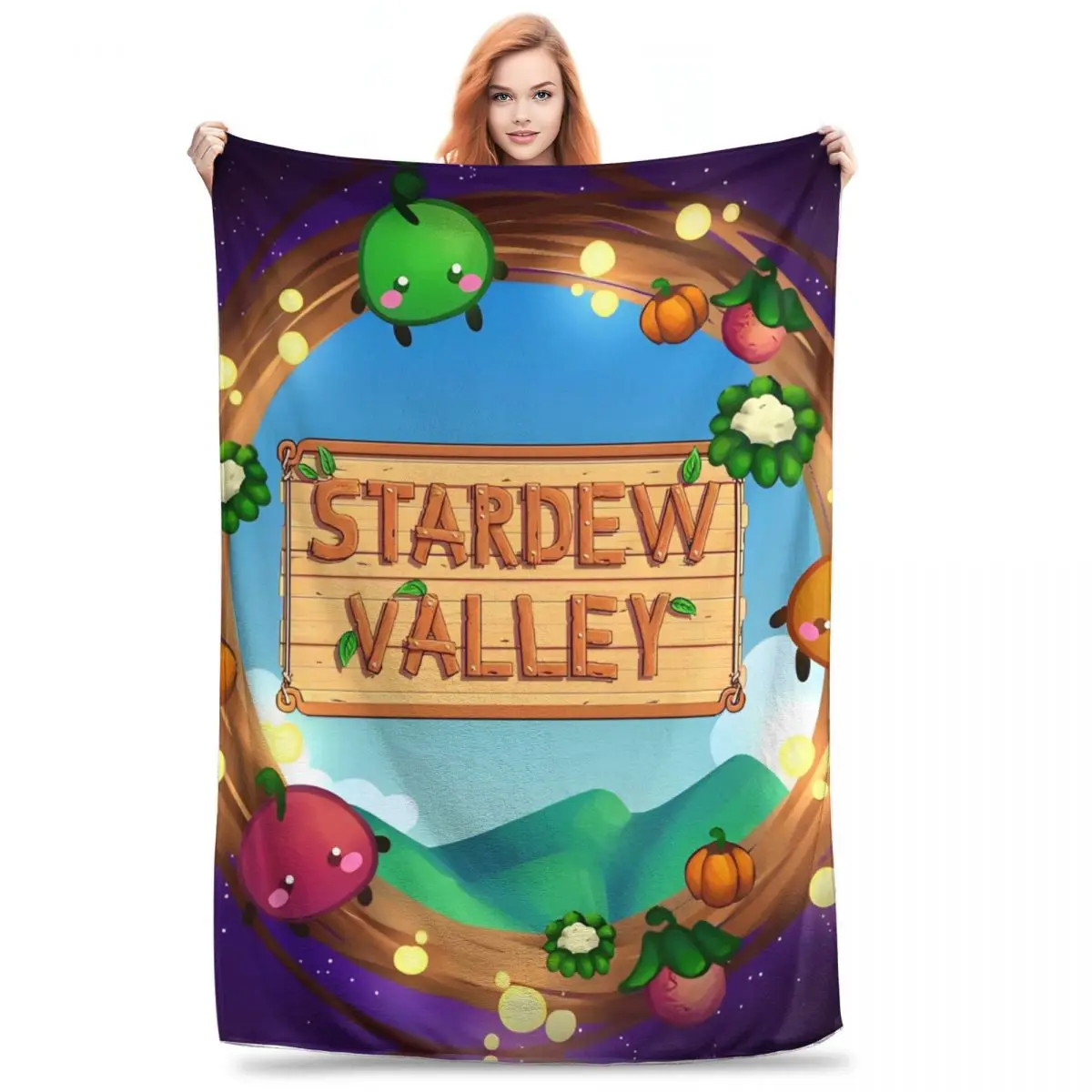 بطانية Stardew Valley للأريكة، بطانية قطيفة ناعمة ومريحة، مقاسات متعددة لجميع المواسم