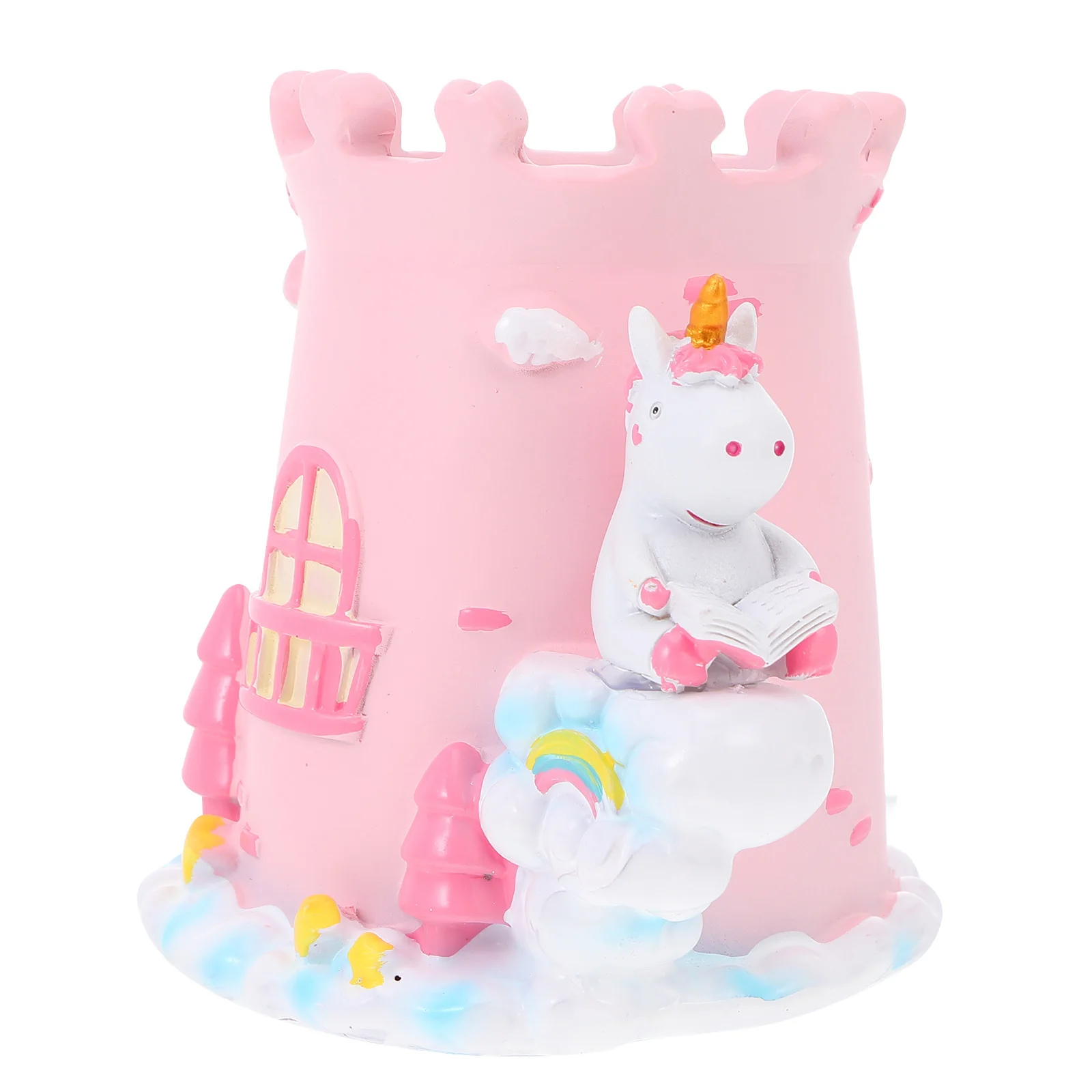 

Lovely Resin Animal Pen Holder Desktop Pencil Storage Box Cartoon Pot Ornament for Kids Home Pen Box Pencil Holder