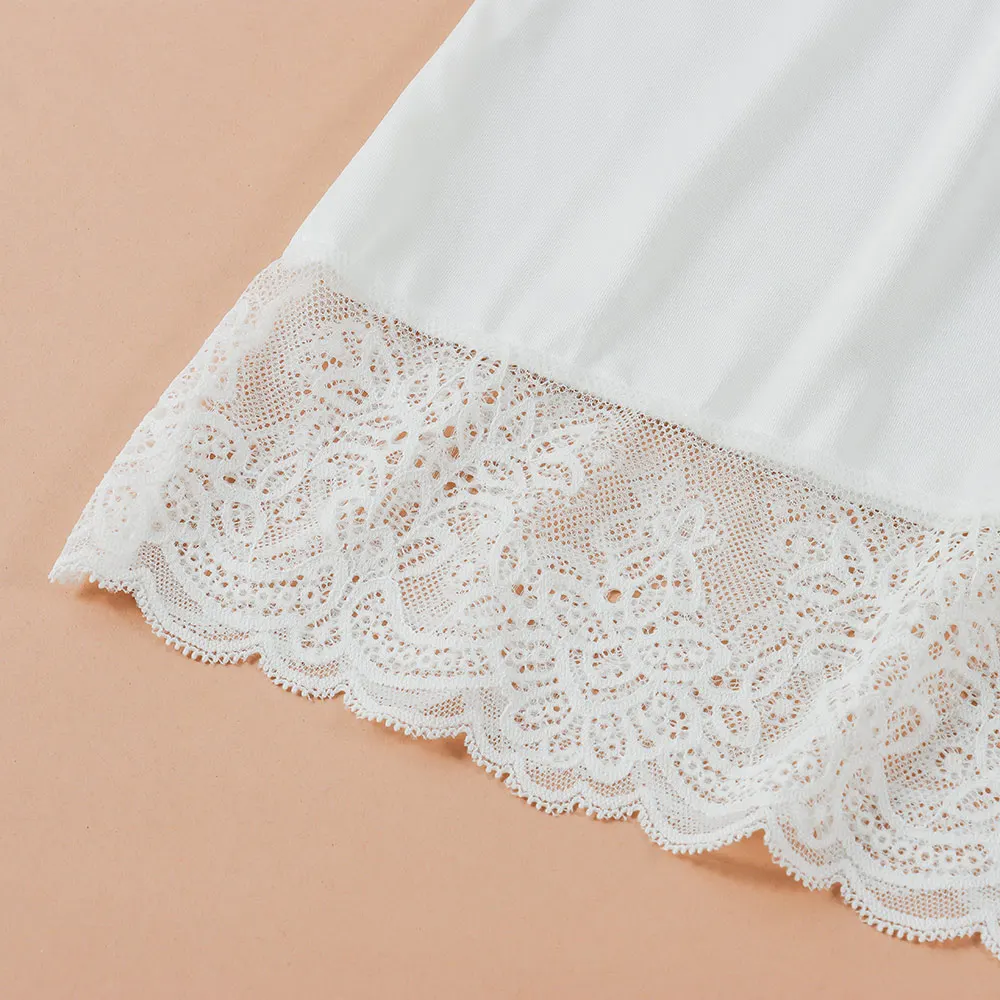 Thin Ice Silk Modal Female Half Length Skirt Anti-glare Lace Underskirt Mesh Flower Anti-Penetrating Basic Underskirt