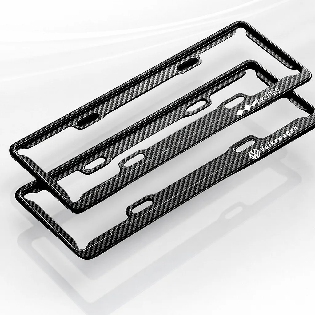

Carbon Fiber License Plate Frame for New Energy Green Blue Plate Car Decorative Cover
