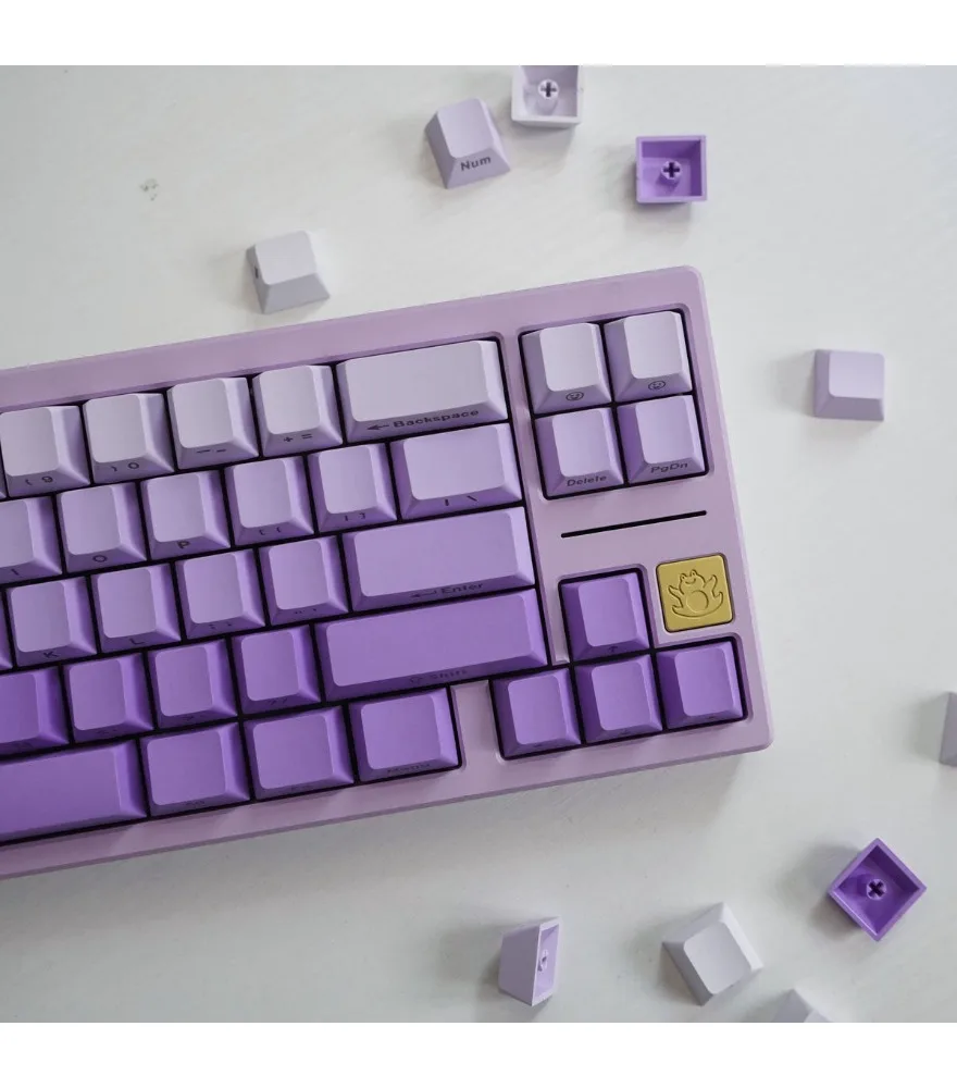 

Purple positive/side engraved gradual change mechanical keyboard keycap 125 key PBT hot sublimation cherry original height