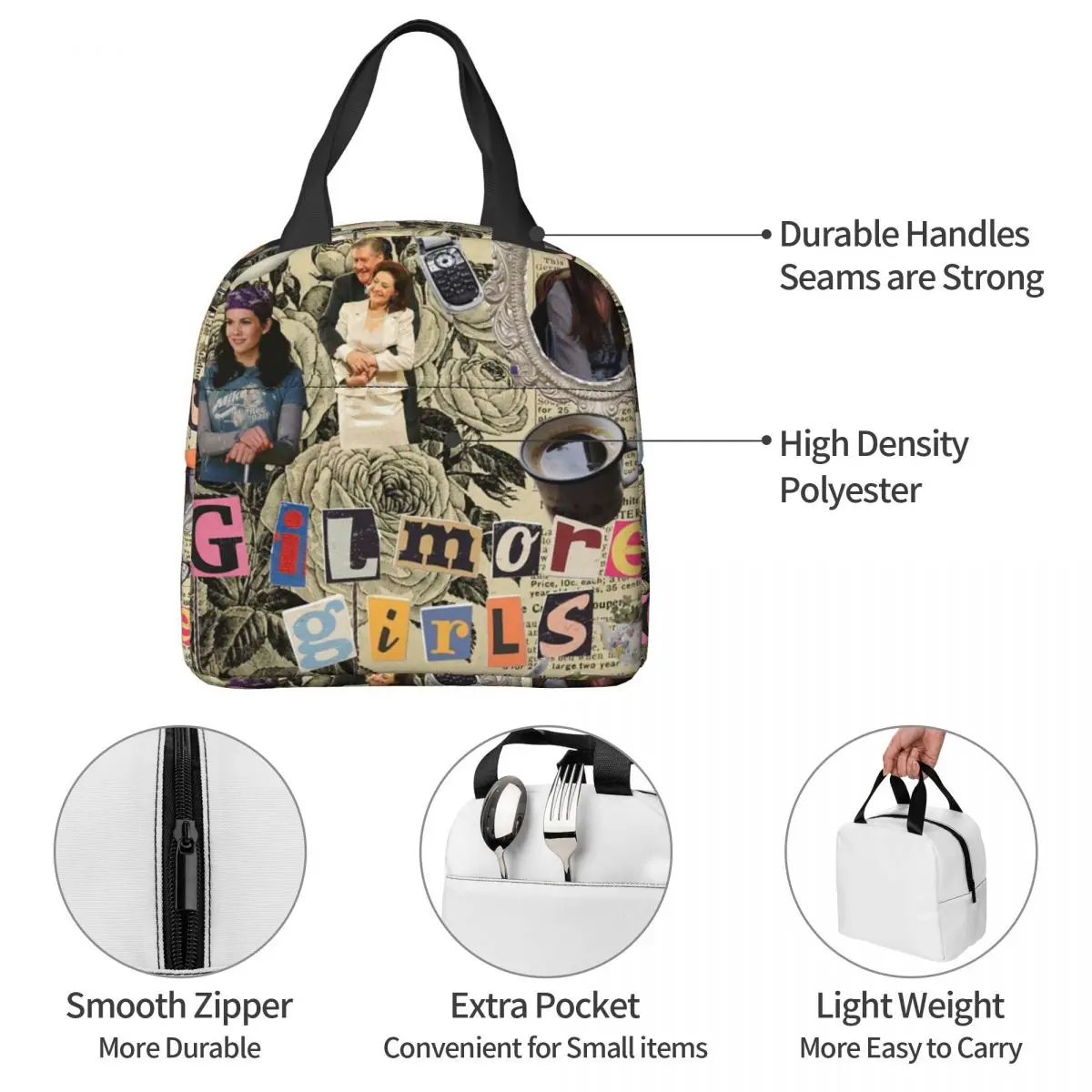 حقيبة غداء معزولة للفتيات من جيلمور للأطفال في المدرسة، صندوق طعام حراري مبرد، حاوية صناديق الغداء المقاومة للتسرب #4