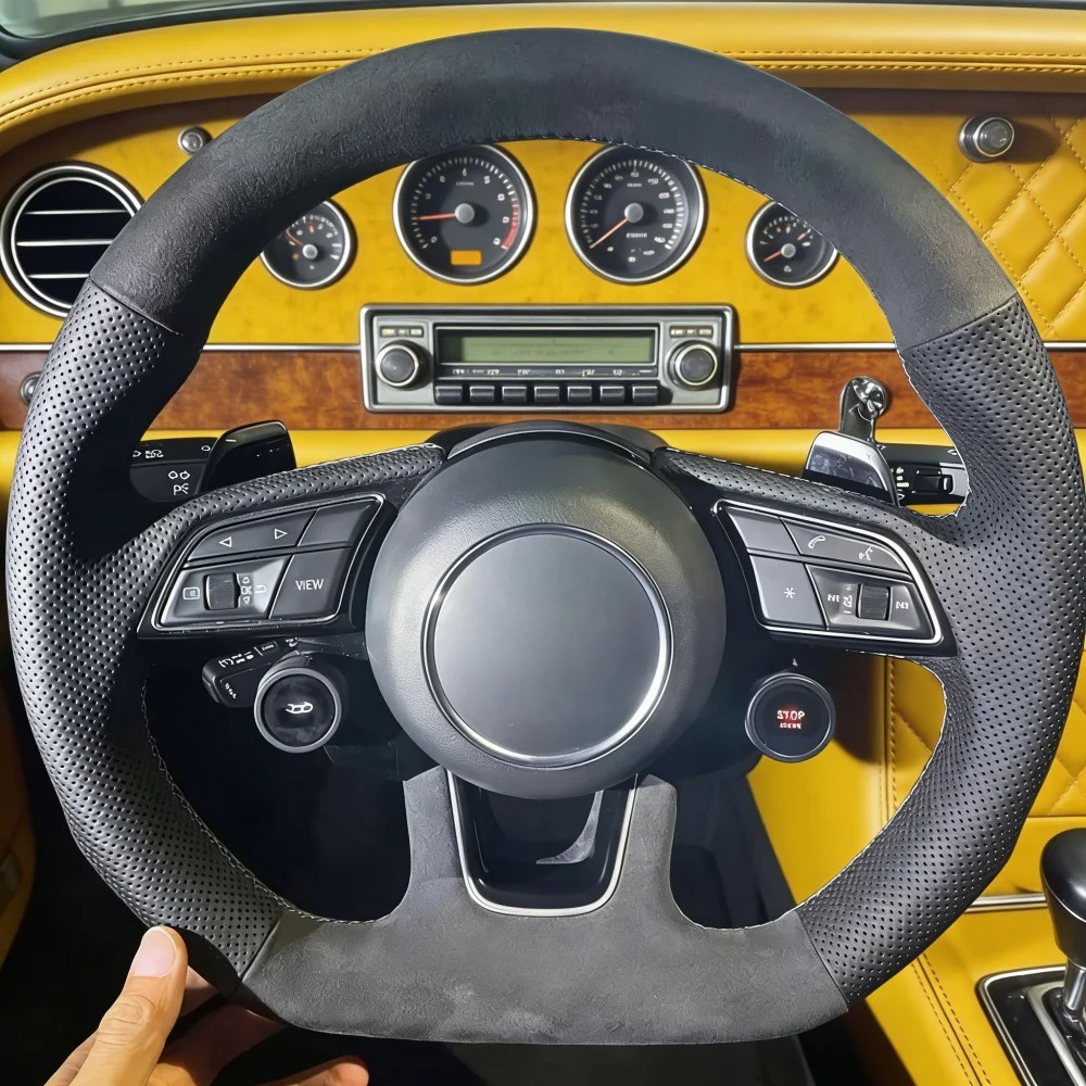 

Custom DIY Car Steering Wheel Cover For Audi A3 A4 A5 A6 A7 S3 S7 S8 R8 Q2 Q3 Q5 Q7 Q8 SQ5 RS3 RS6 Suede Car Accessories