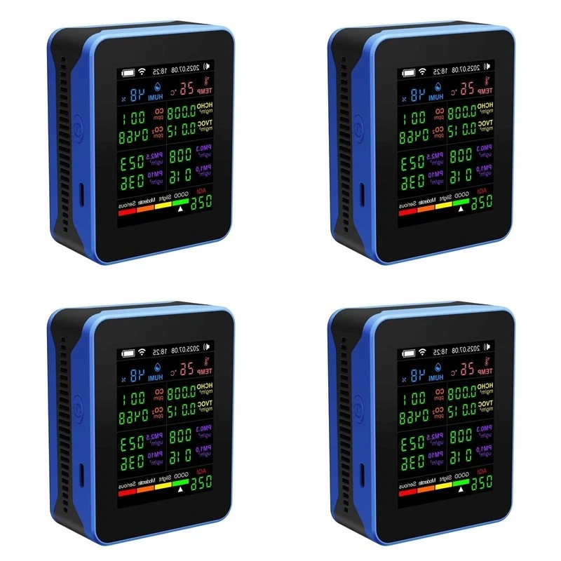 【A10R】4X Tuya Wifi 16 In 1 Air Quality Monitor PM2.5 PM10 HCHO TVOC CO Carbon Dioxide Screen Display Air Detector A