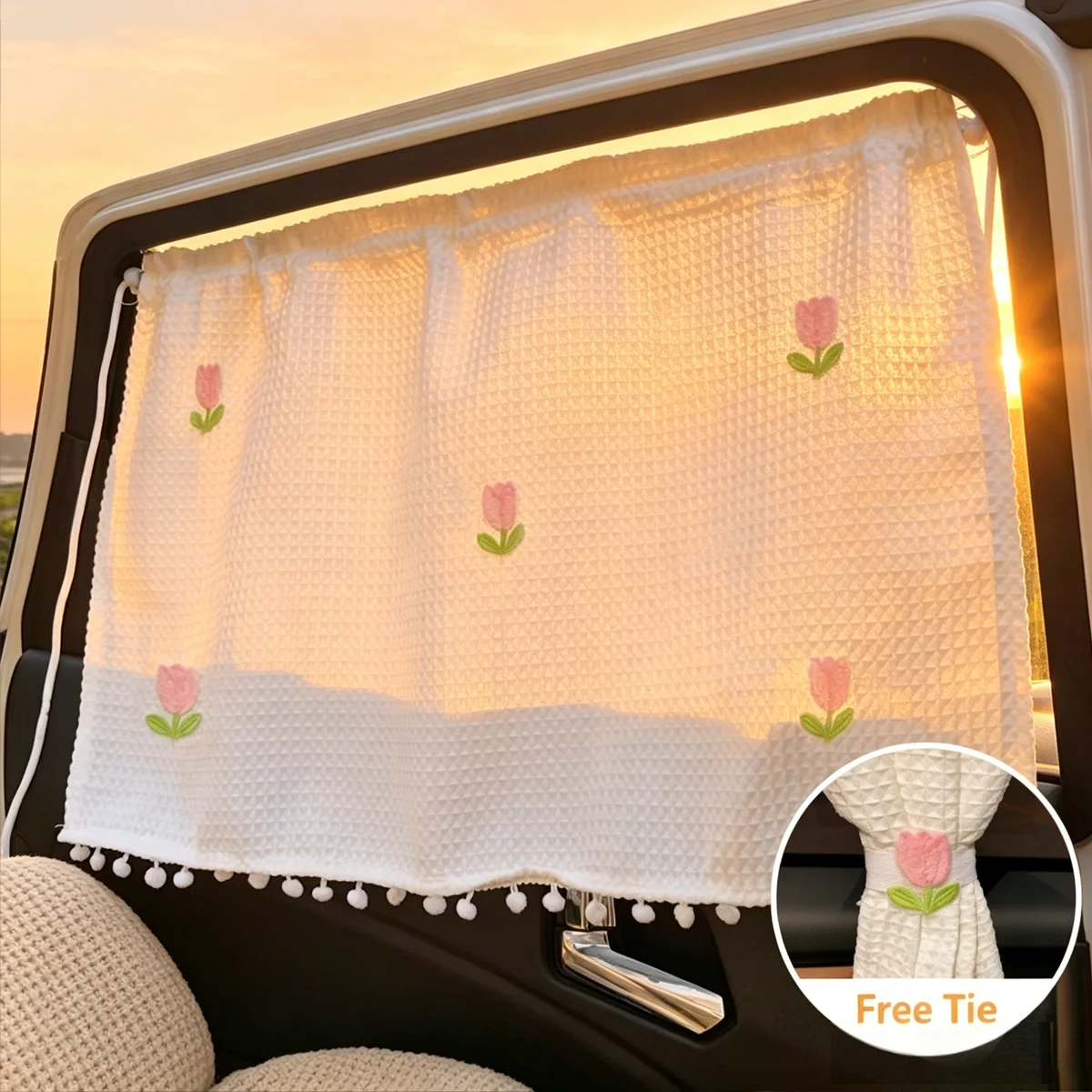 niversal Car Side Window Sunshade Curtain with Suction Cups, Cartoon UV Protection Cover for Kids, Babies and Children