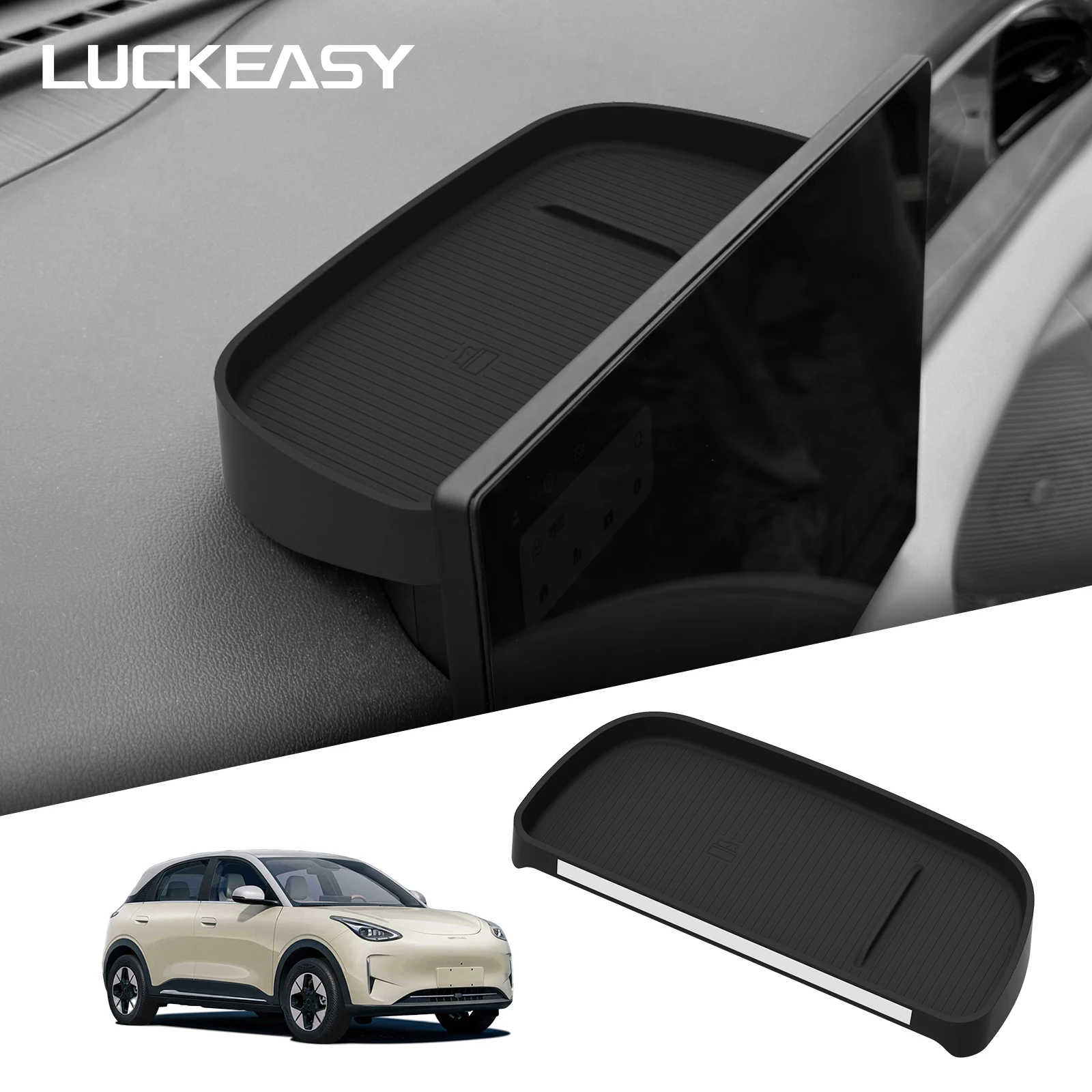 LUCKEASY für Geely EX2 2024 2025 2026 Mittelkonsole Bildschirm Hintere Aufbewahrungsbox Auto-Innenausstattung Armaturenbrett-Aufbewahrungsfach
