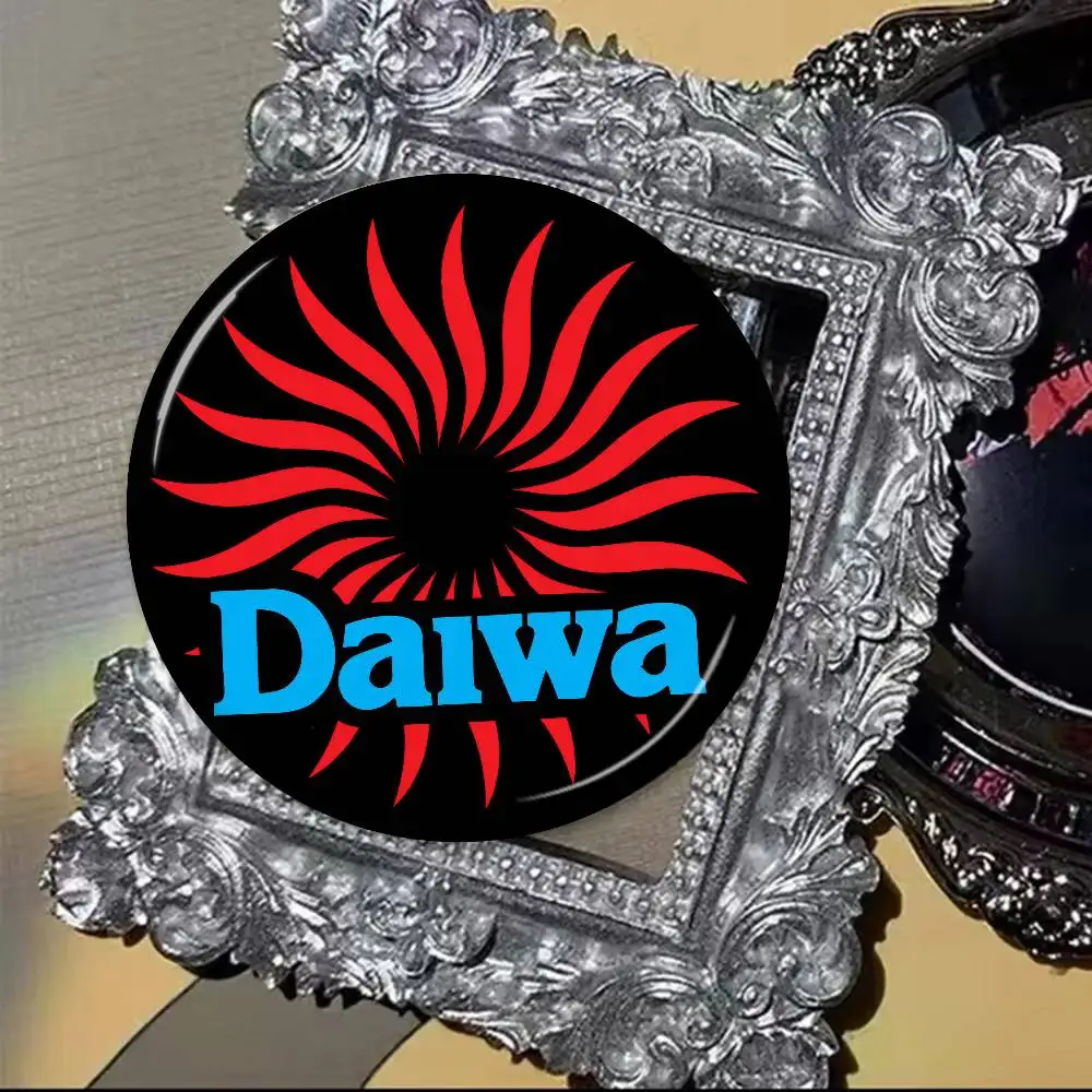Classic Fishing Tackle Logo D-Daiwa 58mm Figure Icon Badge Handmade Tinplate Brooch For Backpack Clothes Chest Ornament Gifts view 4