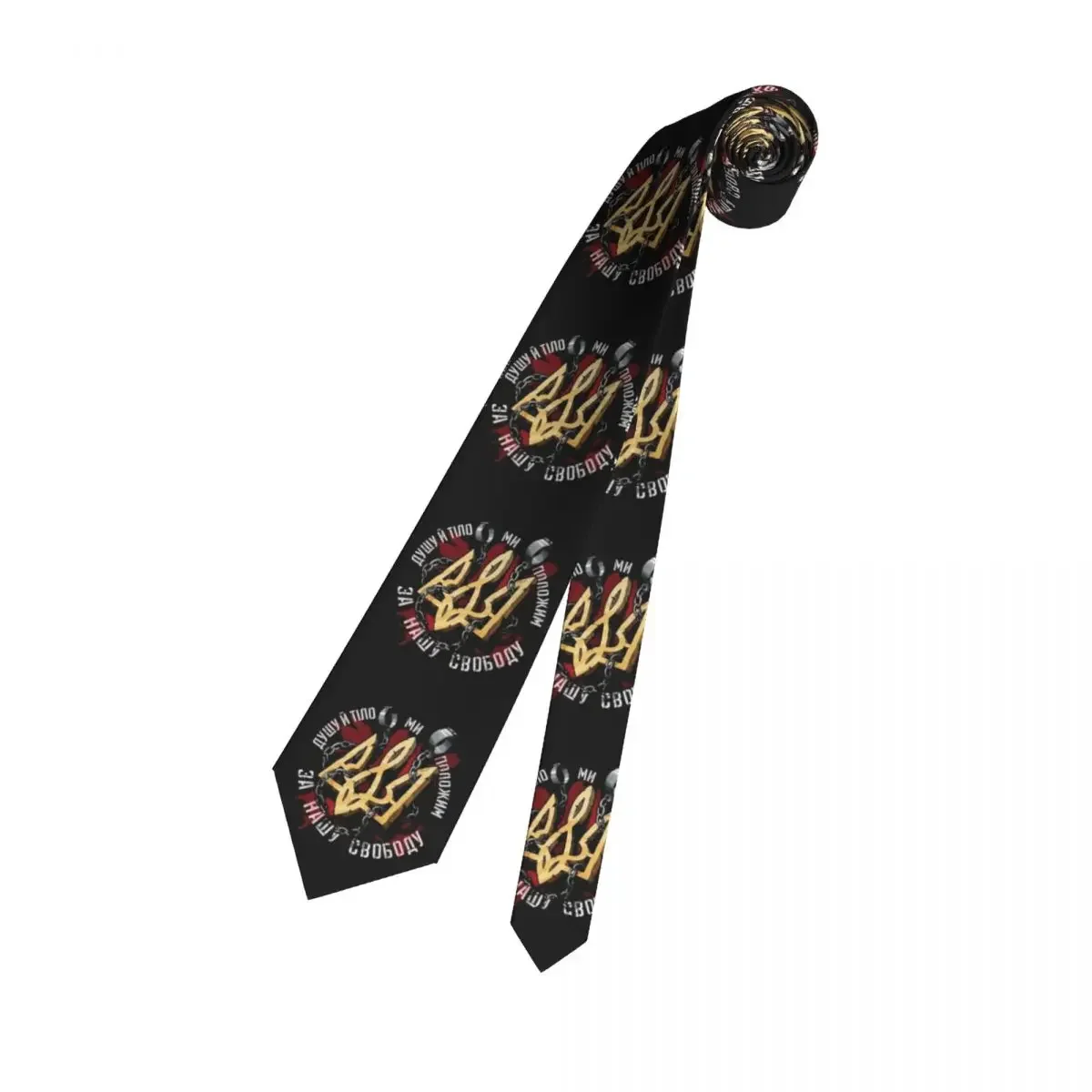 Personalized Freedom Flag Neck Ties for Men Formal Ukrainian Proud Silk Office Neckties