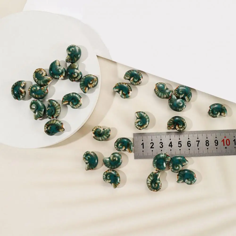 Conch Beads for Jewelry Making Sea Beads Assortment 10pcs Ceramic Conch Beads Handmade Sea Snail Sea Summer for Bracelets