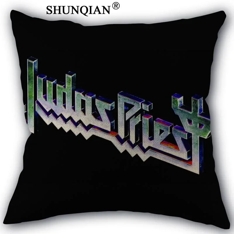 ShunQian Custom Pillow Cover Judas Priest Home Textile Square 45X45cm Decorative Cotton Linen Pillowcase New Year's Pillowcase