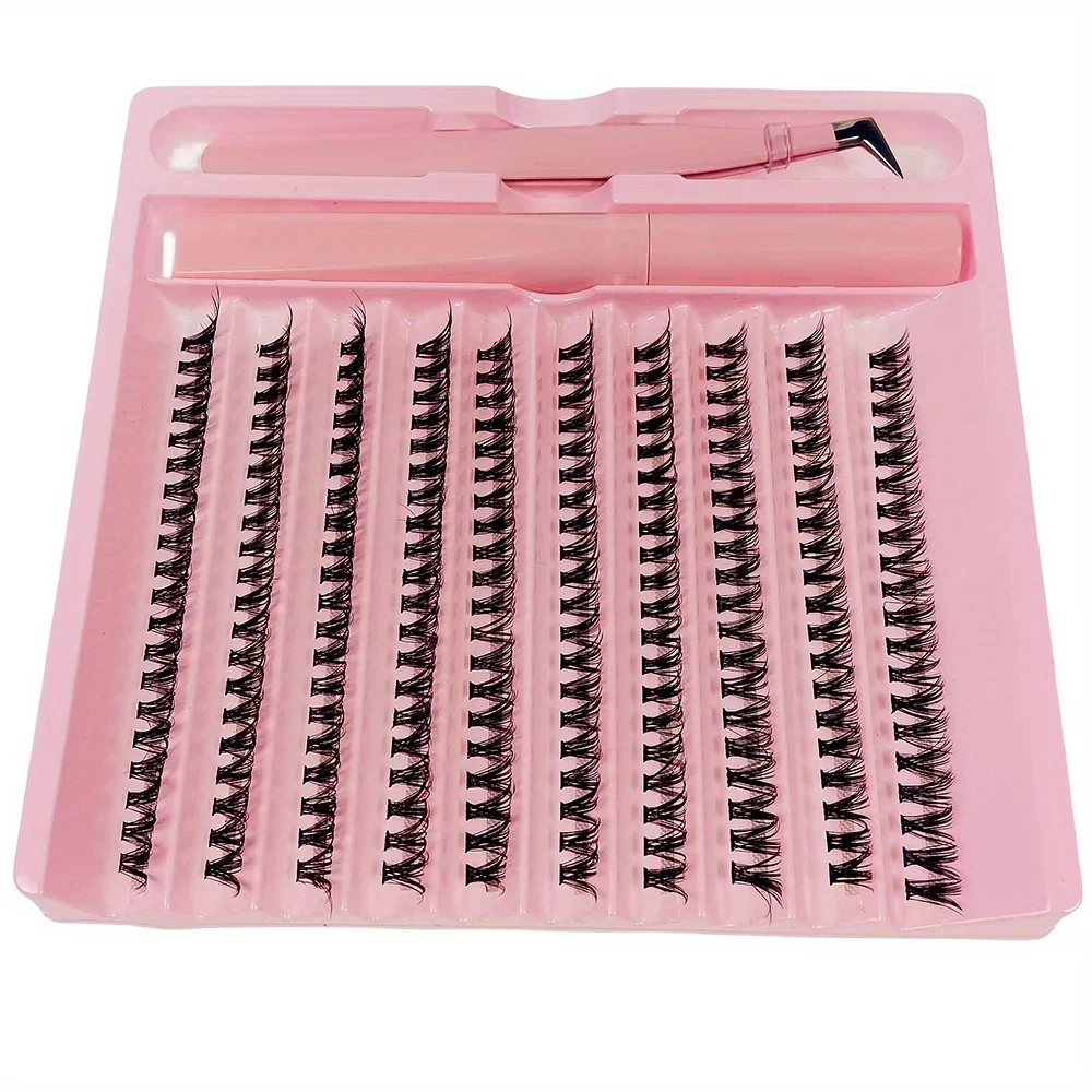 Diy Lash Extension Kit 200Pcs Lash Clusters Met Bond Cluster Wimpers Piekerig D Curling Valse Wimper Clusters Met Pincet