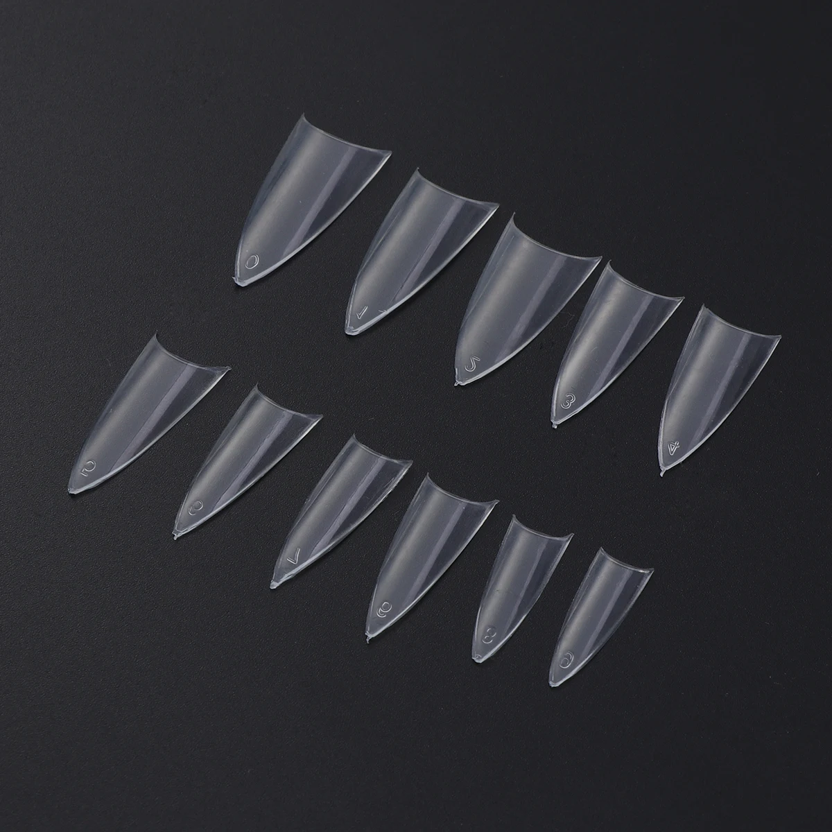 500 stks Sharp Fake Tips Clear Cuspate Vorm Voor Nail Art Acryl Gel Kunstnagels Duurzame Transparante Nagelbenodigdheden