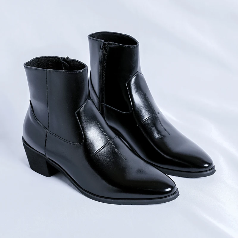 British Style Retro Chelsea Boots Men's Pointed Fashion Boots New Casual Versatile Short Boots Men